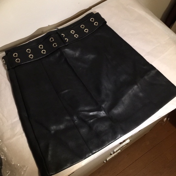 Host Pick Zara Black Vegan Leather Mini Skirt M - Picture 7 of 8